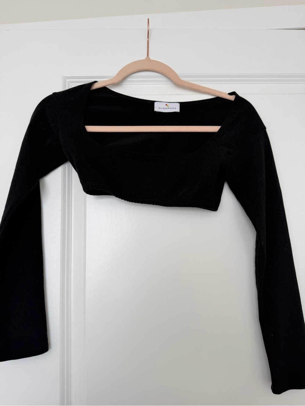 Gil Rodriguez Black Cropped Long Sleeve Top